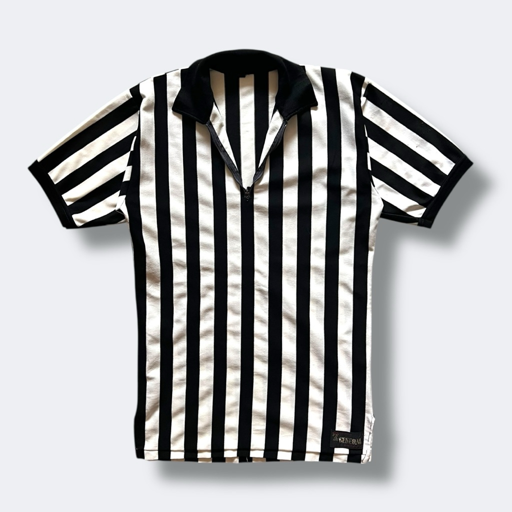 VINTAGE 70-80’ THE GENERAL CUSTOM TAILORED (MADE IN USA) TALON ZIPPER เสื้อฟุตบอลวินเทจ คอปกลายทาง ไ