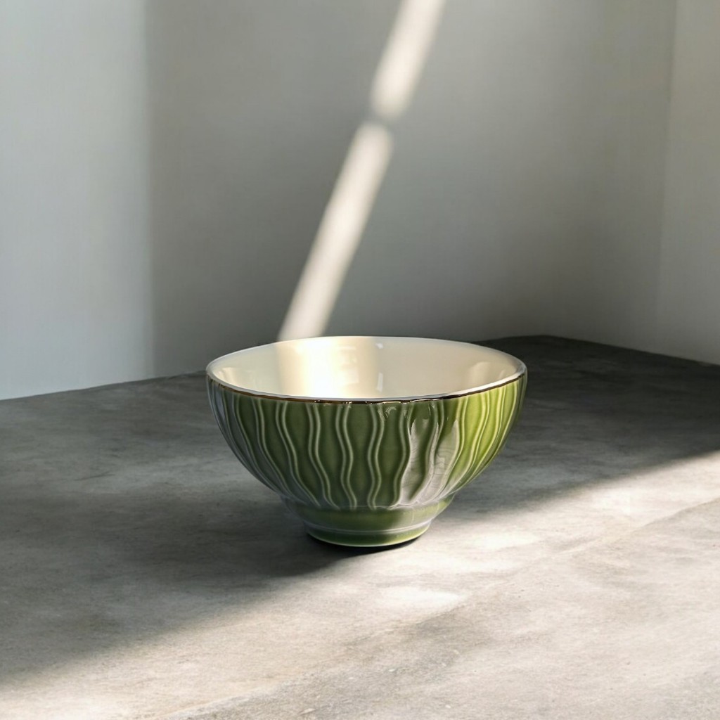 ถ้วย ชาม 6นิ้ว เซรามิค 3ใบ สีเขียว สีฟ้า สีชมพู ขอบหยัก เข้าไมโครเวฟได้ 6inch Ceramic Bowl Set ราคา ถูกที่สุด ดีลบีเคเค แกลเลอรีภาพที่ 3