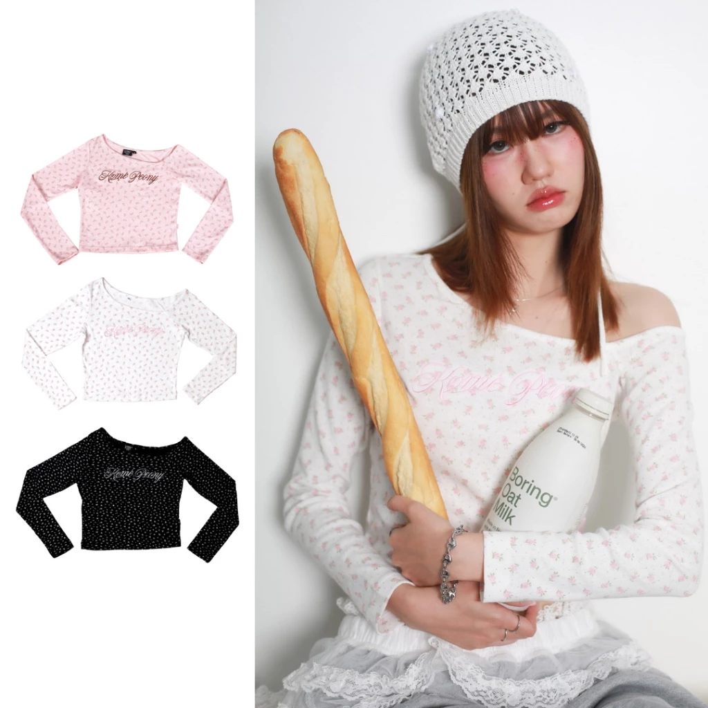 kome.offi เสื้อไหล่ตกรุ่น windy (ver. roselyn)