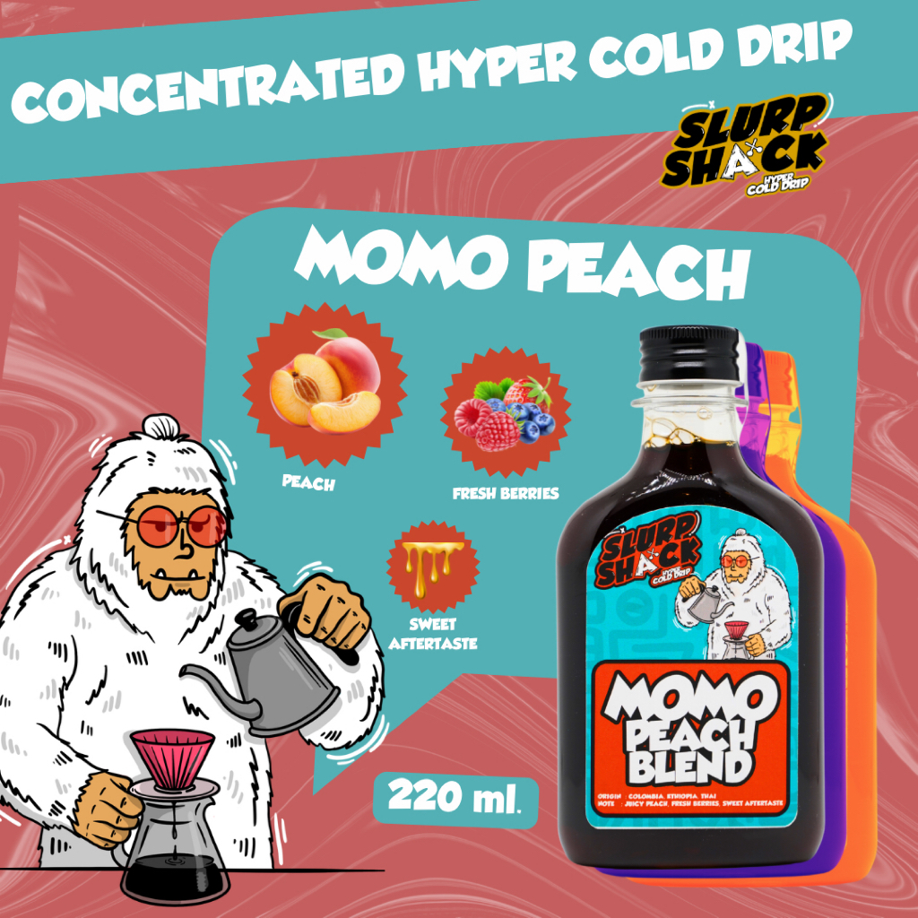 Slurp Shack Concentrated Cold Drip กาแฟสกัดเย็นเข้มข้น คั่วอ่อนค่อนกลาง พีช MOMO Peach