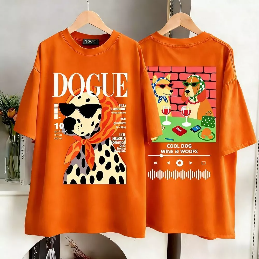 TeeTwoOneเสื้อยืด oversize คอกลม แขนสั้น cotton100% ใส่สบายสไตล์ลำลอง 'Fashion DOG'มินิมอล เสื้อน่ารัก 【COD】