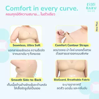 Minako Bra บราสาวพลัสไซส์ บราไร้โครง บราลดอาการปวดบ่า นุ่มเบาสบาย เก็บเนื้อปลิ้น ยกกระชับอก พลัสไซส์ บราสาวนมใหญ่ เอเซ