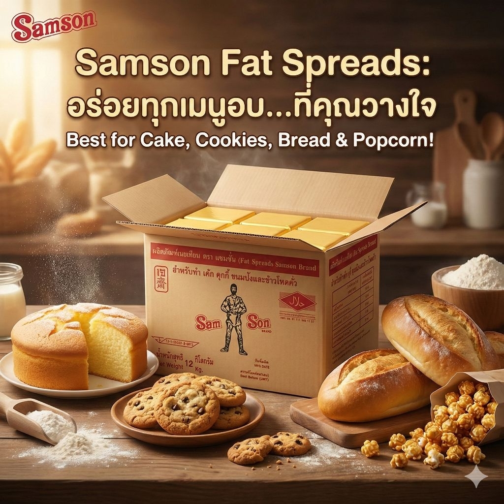 📦SAMSON แซมซั่น มาการีน ขนาด 12 กิโลกรัม.(ยกลัง).📦