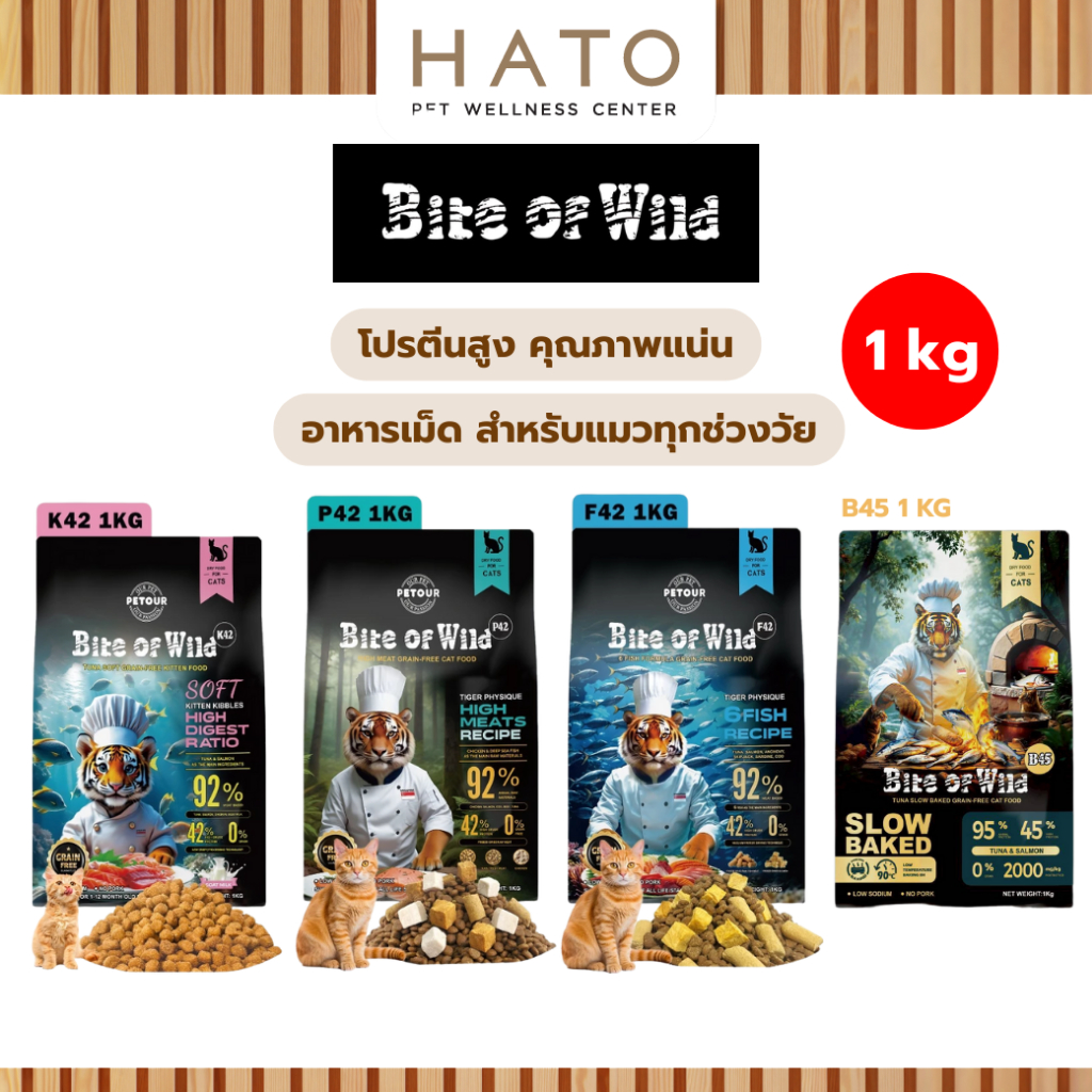[1 KG] Bite Of Wild อาหารเม็ดสำหรับแมวทุกช่วงวัย โปรตีนสูง ผสมฟรีชดราย