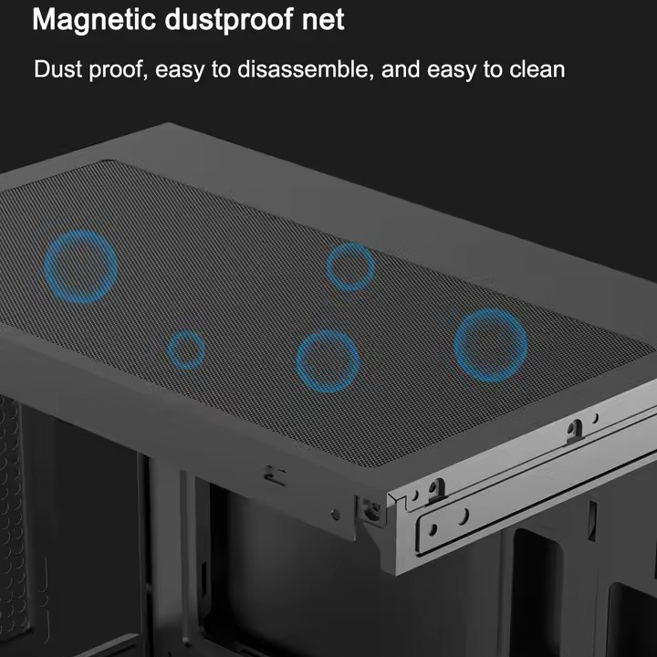 เคสพีซีเดสก์ท็อปโปร่งใสทาวเวอร์คอมพิวเตอร์สําหรับเมนบอร์ด M-ATX ITX 240 มม.พัดลม 3.5 นิ้วฐานขยายแผ่นแข็ง 2.5 มม.SSD - รูปที่ 3