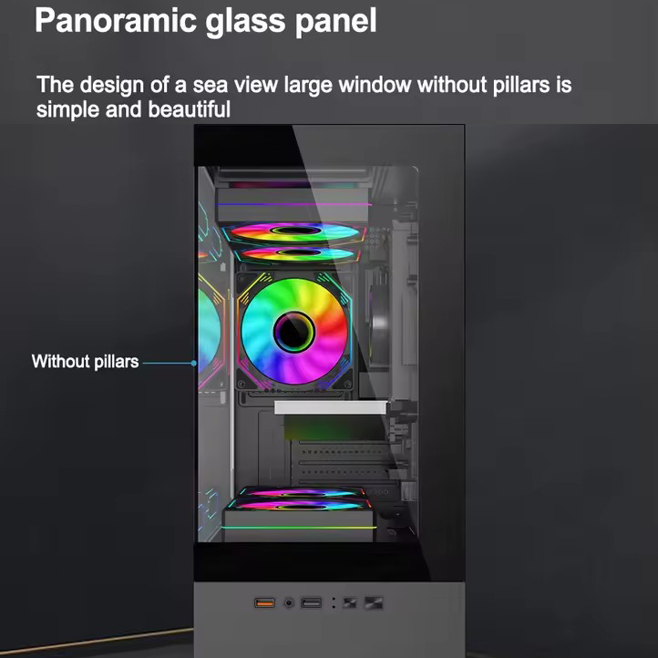 เคสพีซีเดสก์ท็อปโปร่งใสทาวเวอร์คอมพิวเตอร์สําหรับเมนบอร์ด M-ATX ITX 240 มม.พัดลม 3.5 นิ้วฐานขยายแผ่นแข็ง 2.5 มม.SSD - รูปที่ 4