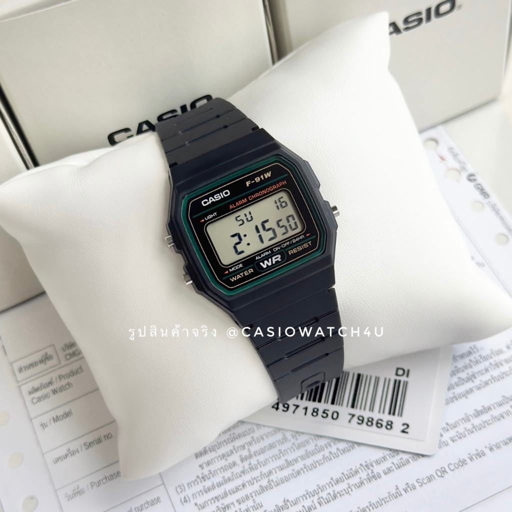 CASIO นาฬิกาข้อมือ ของแท้ รุ่น F-91W-3 / F-91W / F91 ประกันศูนย์เซ็นทรัล cmg