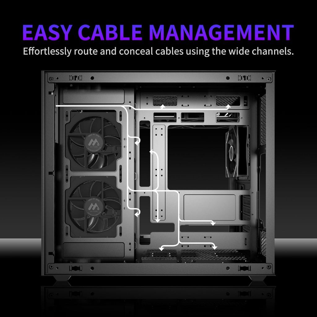 เคสคอมพิวเตอร์ M-ATX/ITX เมนบอร์ด 420 มม. 270 องศาแก้ว พัดลม 3.5 นิ้วฐาน ขยายฮาร์ดดิสก์ 2.5 PC Case - รูปที่ 3