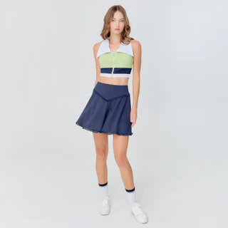 Janesuda x Wakingbee Court Skorts กระโปรง เทนนิส กอล์ฟ พร้อมซับในขาสั้น ผ้าฉลุ แต่งริมลูกไม้ มีกระเป๋าซ่อน