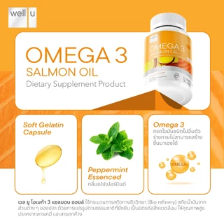 well u omega 3 Salmon Oil ดูแลสมองให้พร้อมคิด ดูแลหัวใจให้พร้อมใช้ (ผลิตภัณฑ์เสริมอาหาร โอเมก้า 3 แซลมอน ออยล์)