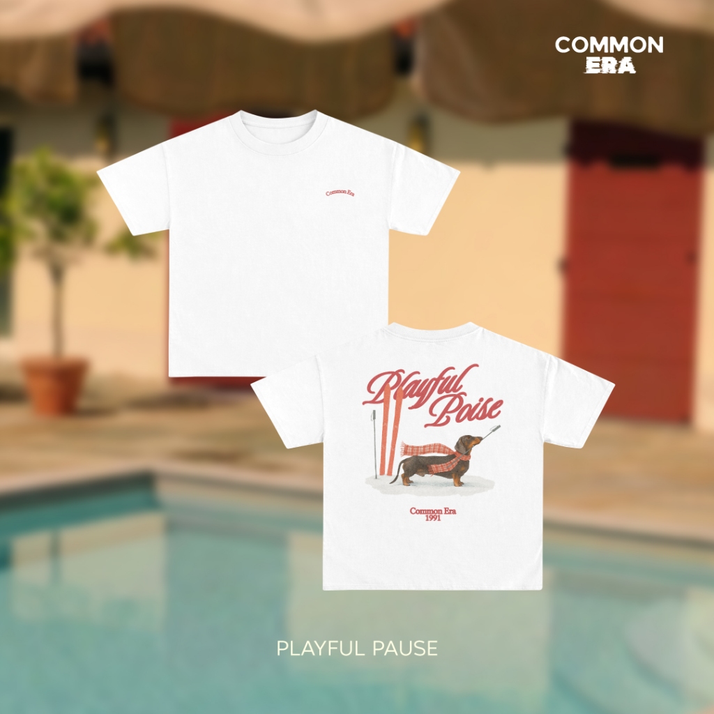 เสื้อยืด COMMON ERA : คอลเลคชั่น SLOW LIVING CLUB : ลาย PLAYFUL PAUSE