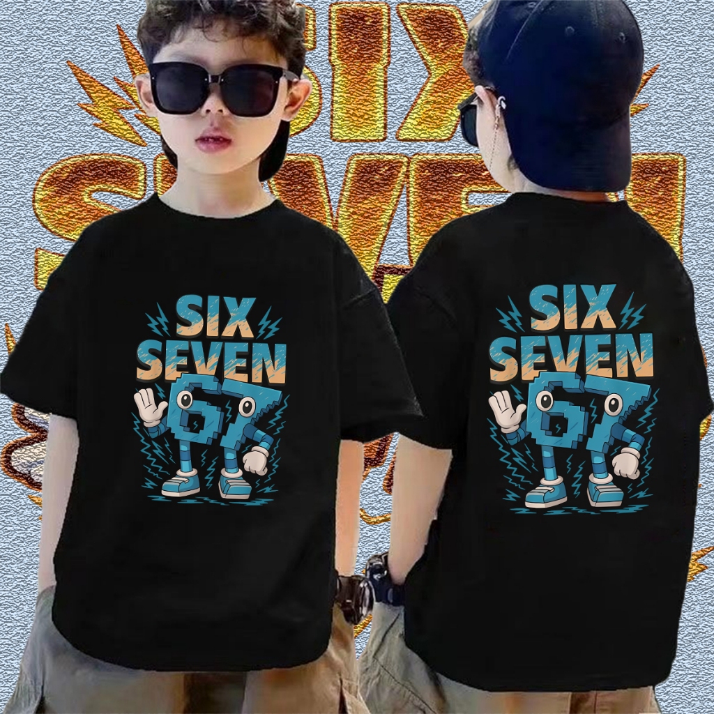 Kids Zip Hoodie Jacket Hooded cardigan SIX SEVEN 67 x ROBLOX เด็ก T-shirt 100CM-150CM