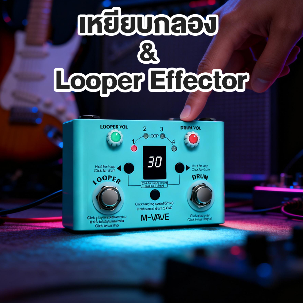 🌹พร้อมส่งในไทย🌹M-Vave Lost Tempo Effect Pedal Drum & Looper Effector Mini 2-in-1