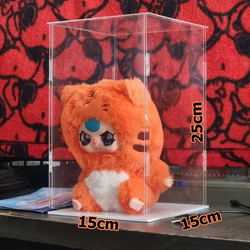 กล่องอะคริลิคใส15*15*25cm Macaron labubu upset duck Acrylic dustproof display box