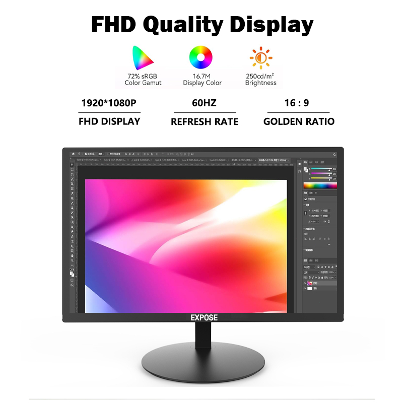 จอคอมพิวเตอร์ Monitor 19/22/24 Inch Led Monitor HD 900P / FHD 1080P 60HZ Monitor For PC Computer รูปที่ 2