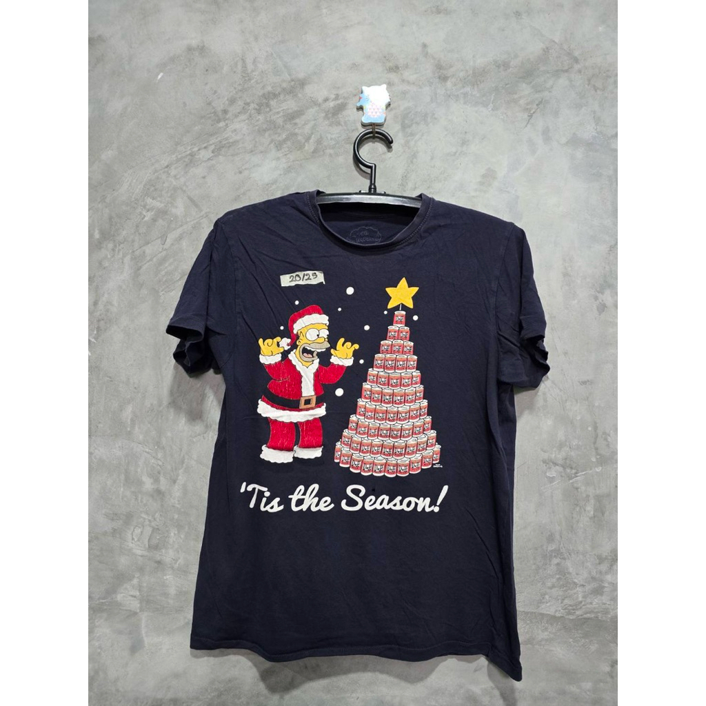 เสื้อยืดมือสอง อก20‘ยาว25‘ The Simpsons ปั้มคอ The Simpsons