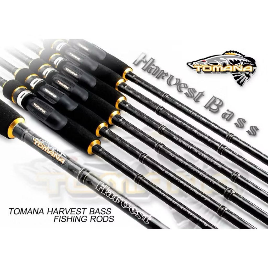 Tomana Harvest คันตีเหยื่อปลอมสปินนิ่ง และเบท เวท 8-17/ 10-20lb/12-25lb/15-30lbด้ามยาง