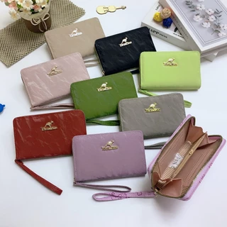 M65#กระเป๋าสตางค์หนึ่งซิปใบกลางมีช่วงใส่บัตรงทั้งหมด4ช่อง. กระเป๋ายาว16CM รุ่นใหม่มีสายคล้องมือทุกใบค่ะ