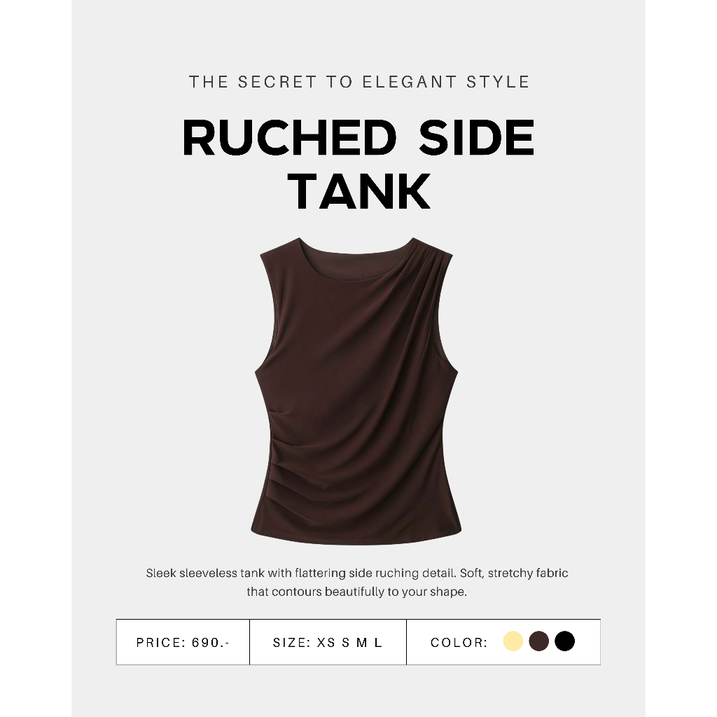 RUCHED SIDE TANK - ELN