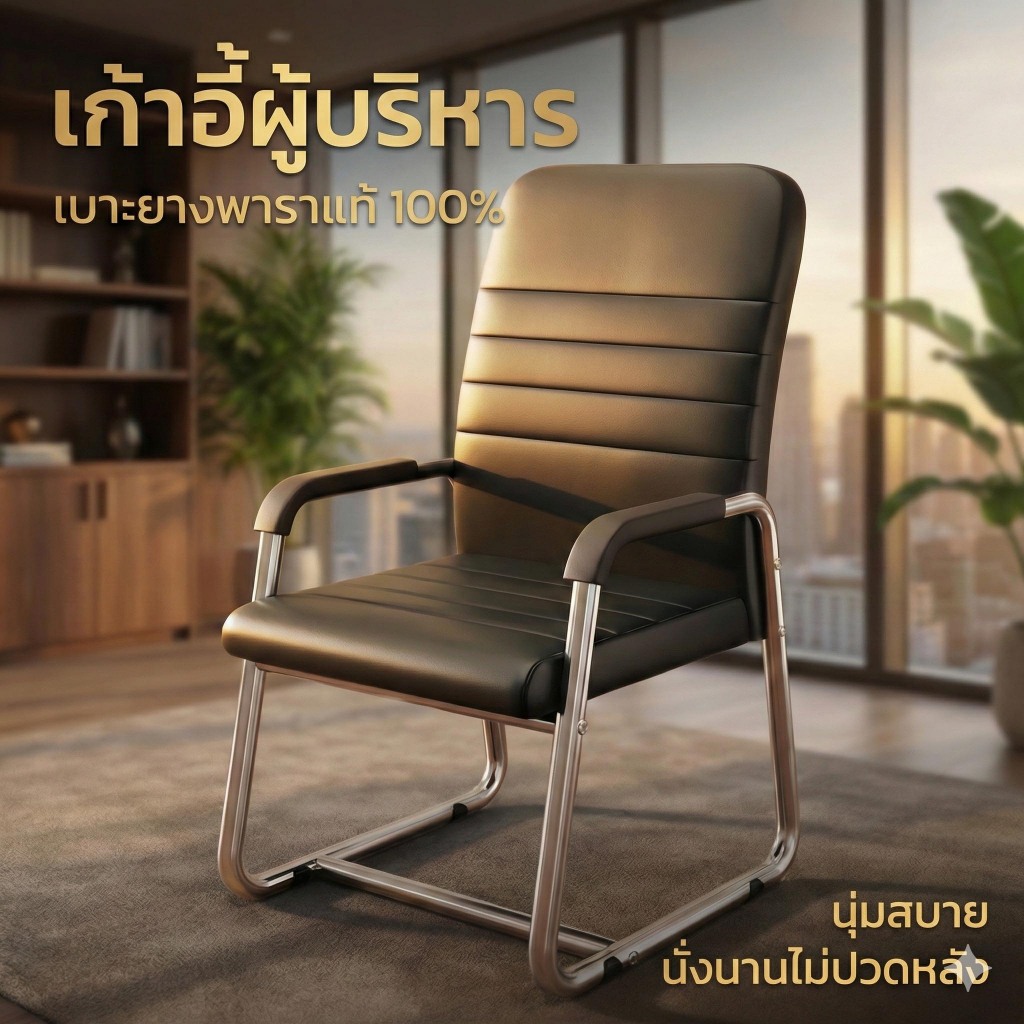 BeErgo✨เก้าอี้ทำงาน เบาะรองนั่งยางพารา เก้าอี้ประชุมมีที่วางแขนและพนักพิง OfficeChair เก้าอี้ห้องประชุม รับน้ำหนัก 200กก