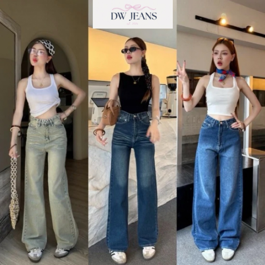 (🚚ส่งด่วน) YAM jeans | S-3XL✨ กางเกงยีนส์เอวสูงทรงกระบอกกลาง #ym9865 #ym9888 ym9878 DWjeans