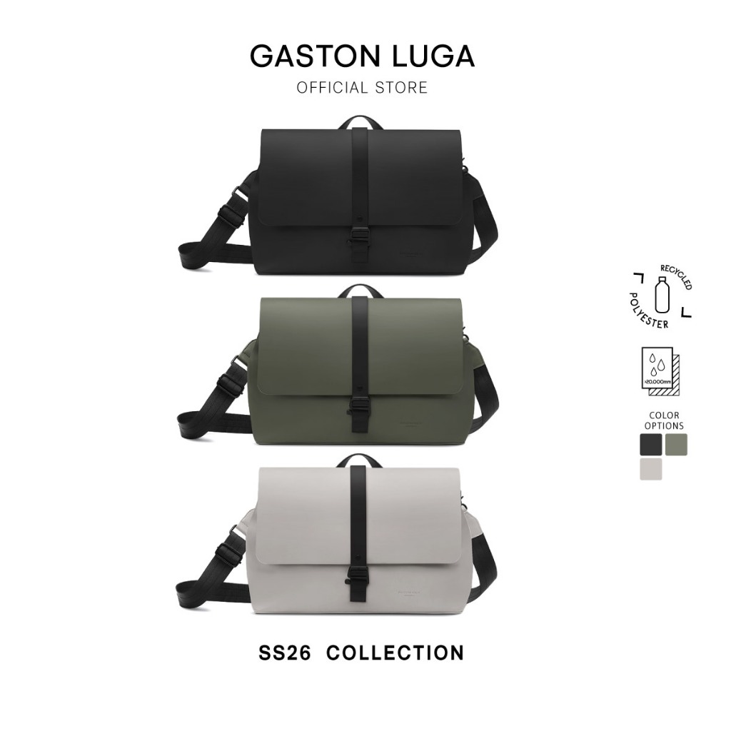 Gaston Luga รุ่น Splash Crossbody Large 14" กระเป๋าสะพายข้าง วัสดุกันน้ำได้