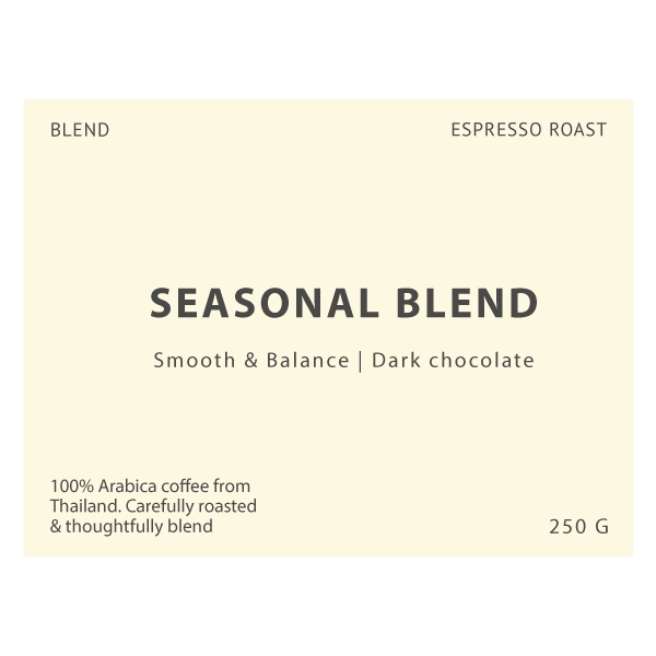 Ponganes Espresso Seasonal Blend  (บรรจุ 250-1000g) เมล็ดกาแฟคั่วกลาง | สำหรับชง Espresso | อาราบิก้า100%