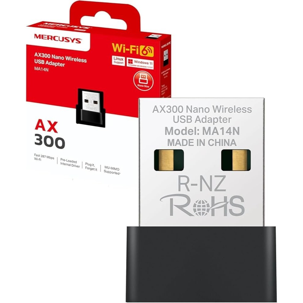 MERCUSYS MA14N NANO AX300 USB WIRELESS ADAPTER (อุปกรณ์รับสัญญาณอินเตอร์เน็ต)