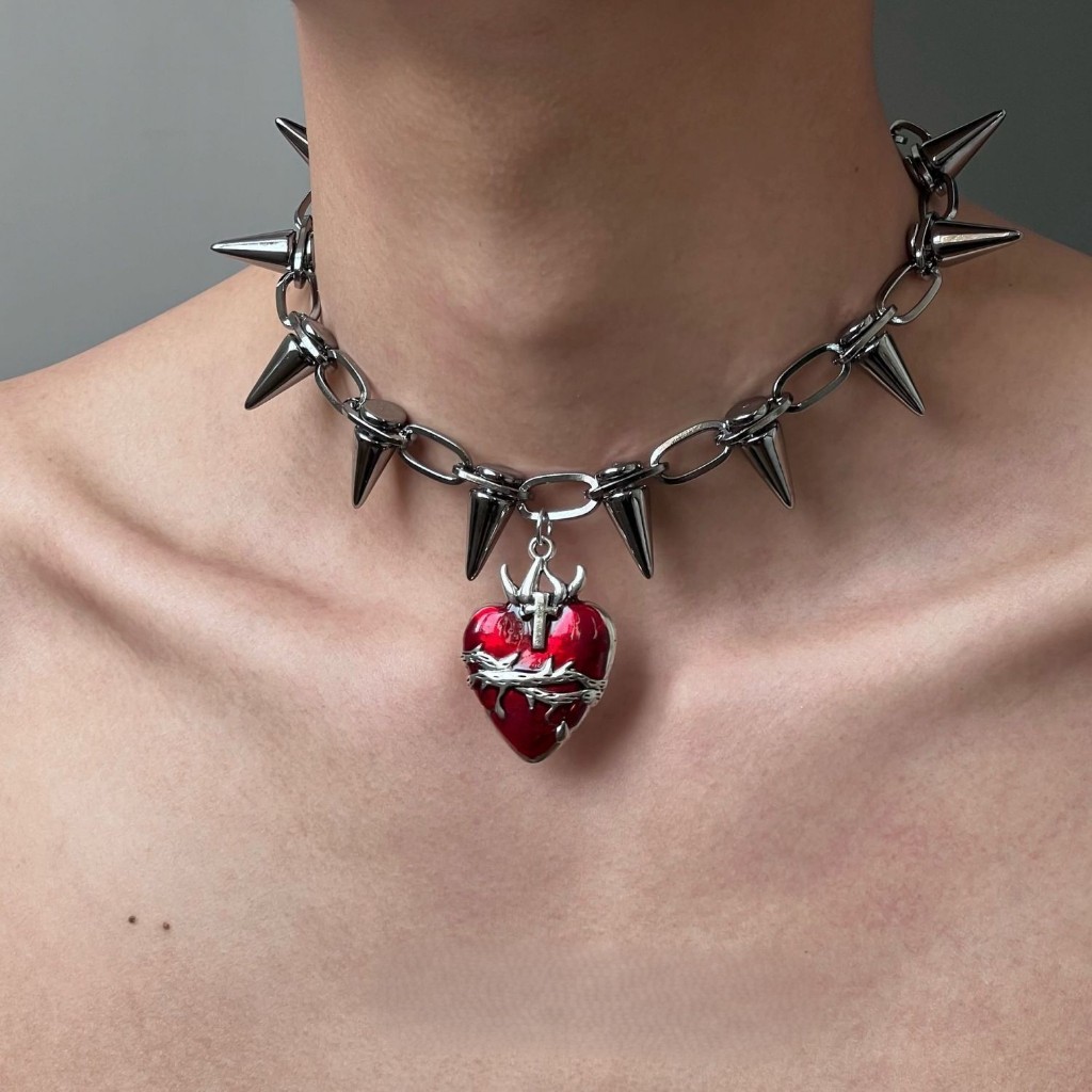 SV-1-30  - พร้อมส่ง  สร้อยคอจี้หัวใจ  สร้อย Y2k  สร้อยวินเทจ (UNISEX)🎀🏝️