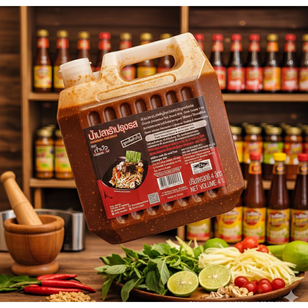 น้ำปลาร้าตำมั่ว 4ลิตร (สูตรต้นตำหรับ)