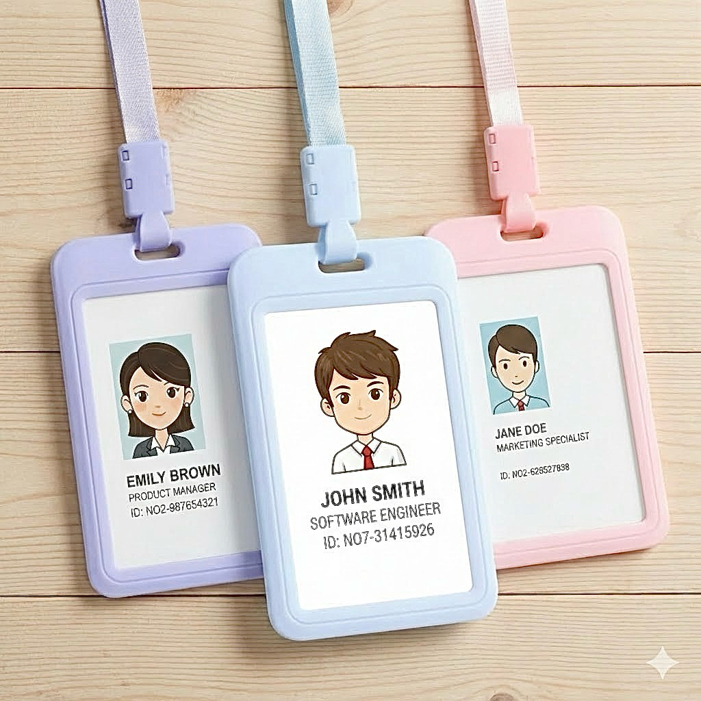 ซองใส่บัตรพนักงาน สีพาสเทล สวยๆ พร้อมสายห้อยคอ อย่างดี ที่ใส่บัตรพนักงานสีพาสเทล ซองใส่บัตรพนักงานแนวตั้ง แนวนอน