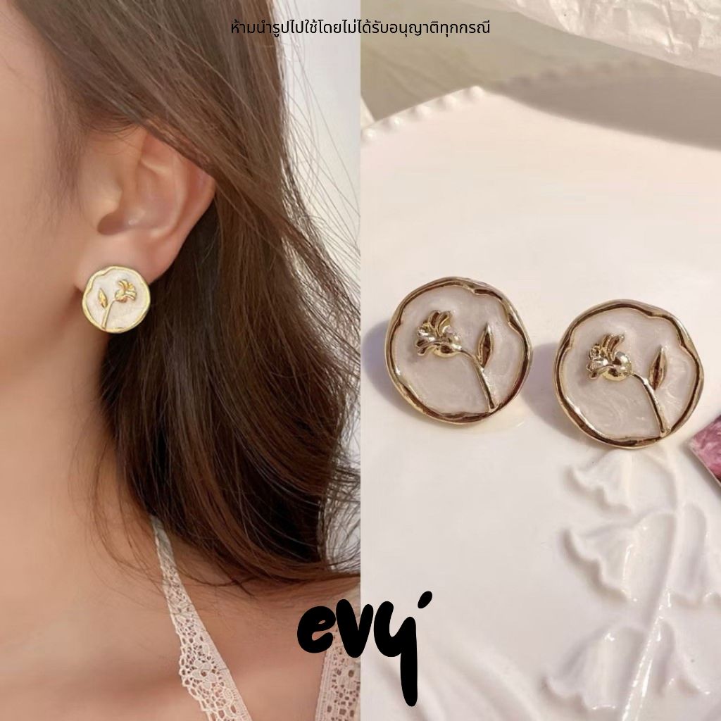 🔥พร้อมส่ง🔥 ต่างหูเพชร ต่างหูก้านเงินแท้ 92.5% ต่างหูสายฝอ