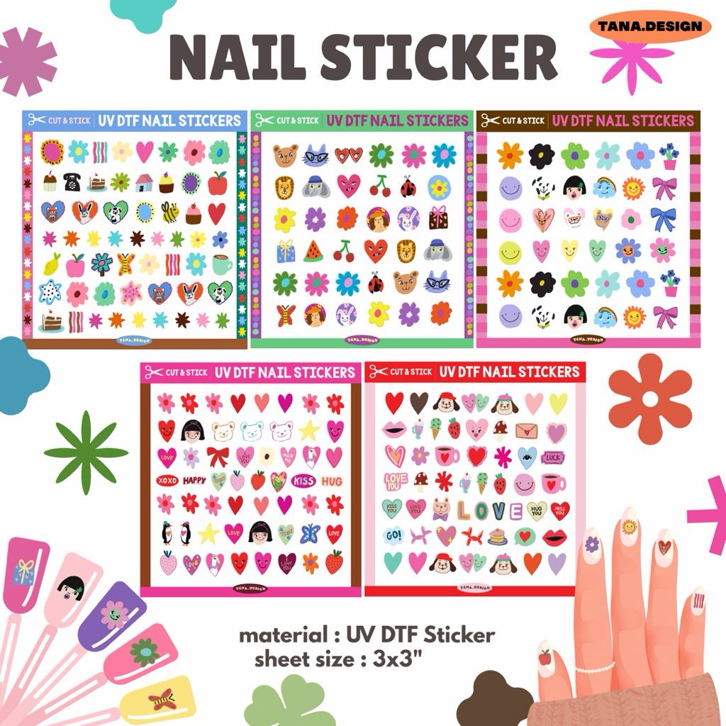(Tana.design) UV DTF Nail Stickers สติกเกอร์ติดเล็บ