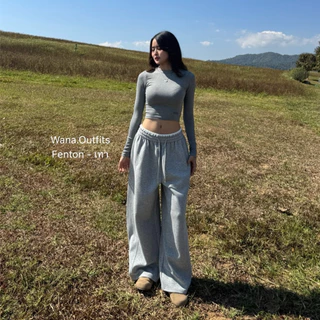 Wana.Outfits - Fenton Sweatpants กางเกงวอร์มขากระบอกแต่งขอบเอวทูโทน