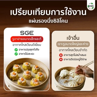 SGE แผ่นรองซิลิโคน แผ่นนึ่งซาลาเปา แบบกลม ทนความร้อน 220°C รุ่น SSM-C