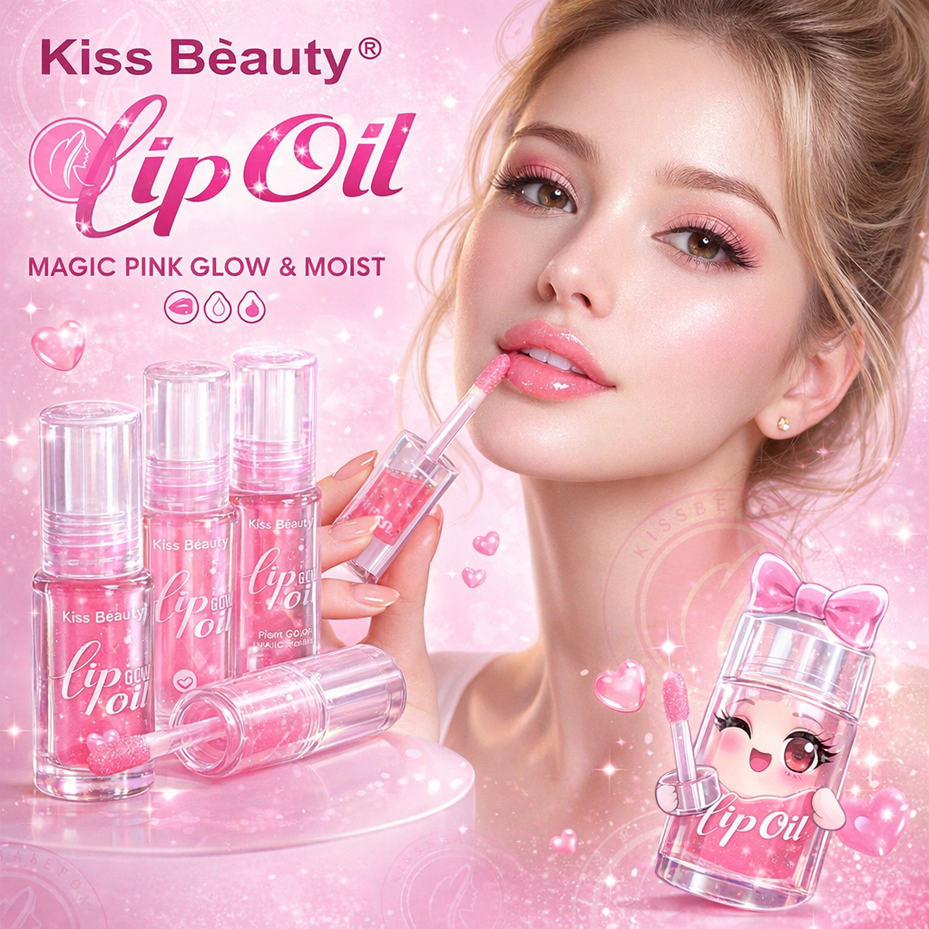 Kiss Beauty Lip Oil ลิปออยล์ ลิปมัน ลิปบาล์ม บำรุงริมฝีปากให้นุ่ม ชุ่มชื้น ฉ่ำวาว