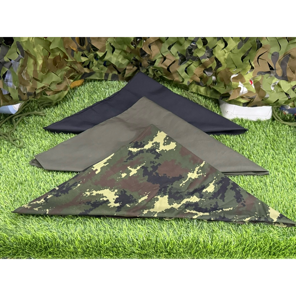 ผ้าสามเหลี่ยม ผ้าพันคอ ผ้าพนคอรด เกรดไทย ขนาด 91×91×141 Cm. ราคา 150 บาท  ✅️ขนาด 91x91x141 Cm. ✅️ทรง