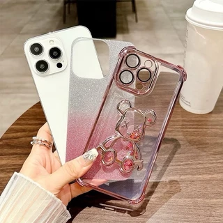 เคส หมีตู้น้ำ สำหรับ OPPO A6C A6S A6T A6 A6X A6PRO A5i A5X A5PRO A3 A3X A3PRO A54 A15 A5S A7 A12 F9 กากเพชร ฟรุ้งฟริ้ง