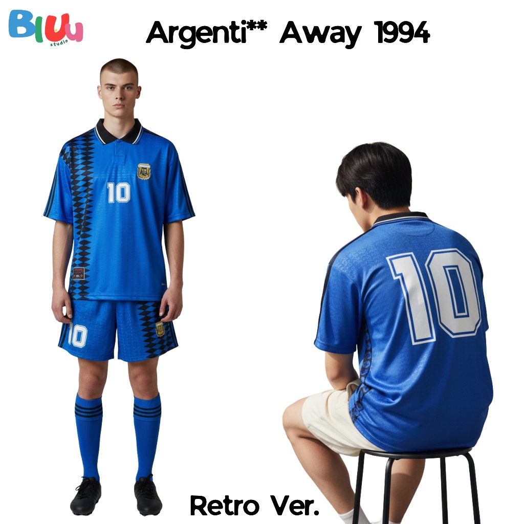เสื้อฟุตบอลแนววินเทจ Retro ทีมชาติ oาเจuติu่า บอลโลก Away ปี 1994 พร้อมส่งในไทย