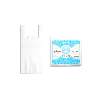 [500 กรัม] ถุงหูหิ้ว ตราปู หนาเหนียว ขนาด 6x14-15x30 บรรจุ 1 แพค