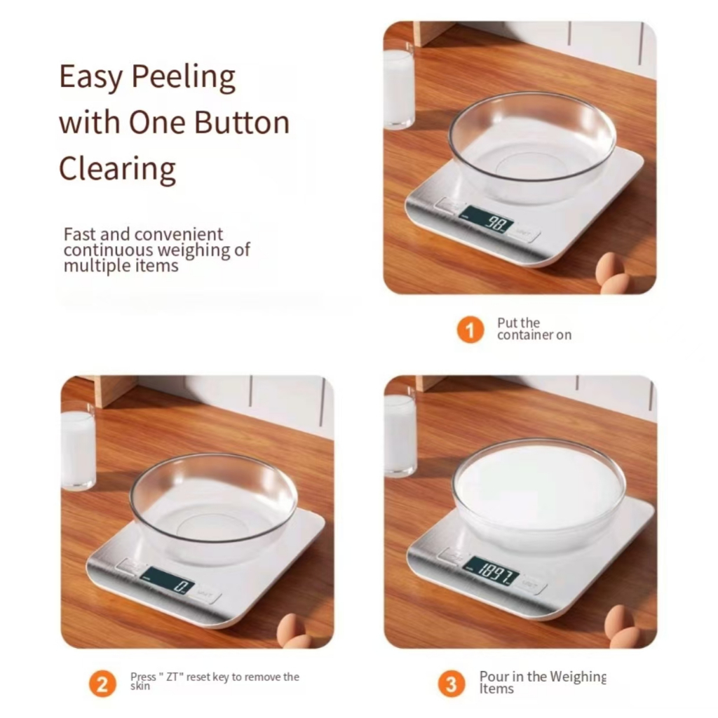 Kitchen LCD digital scale, precision electronic scale, food baking scale, stainless steel cake scale