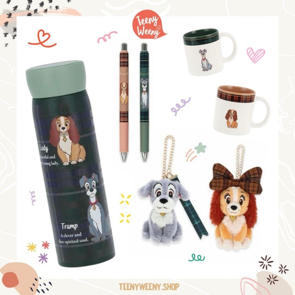 พวงกุญแจห้อยกระเป๋าเลดี้แอนแทรมป์ Lady and Tramp Keychain