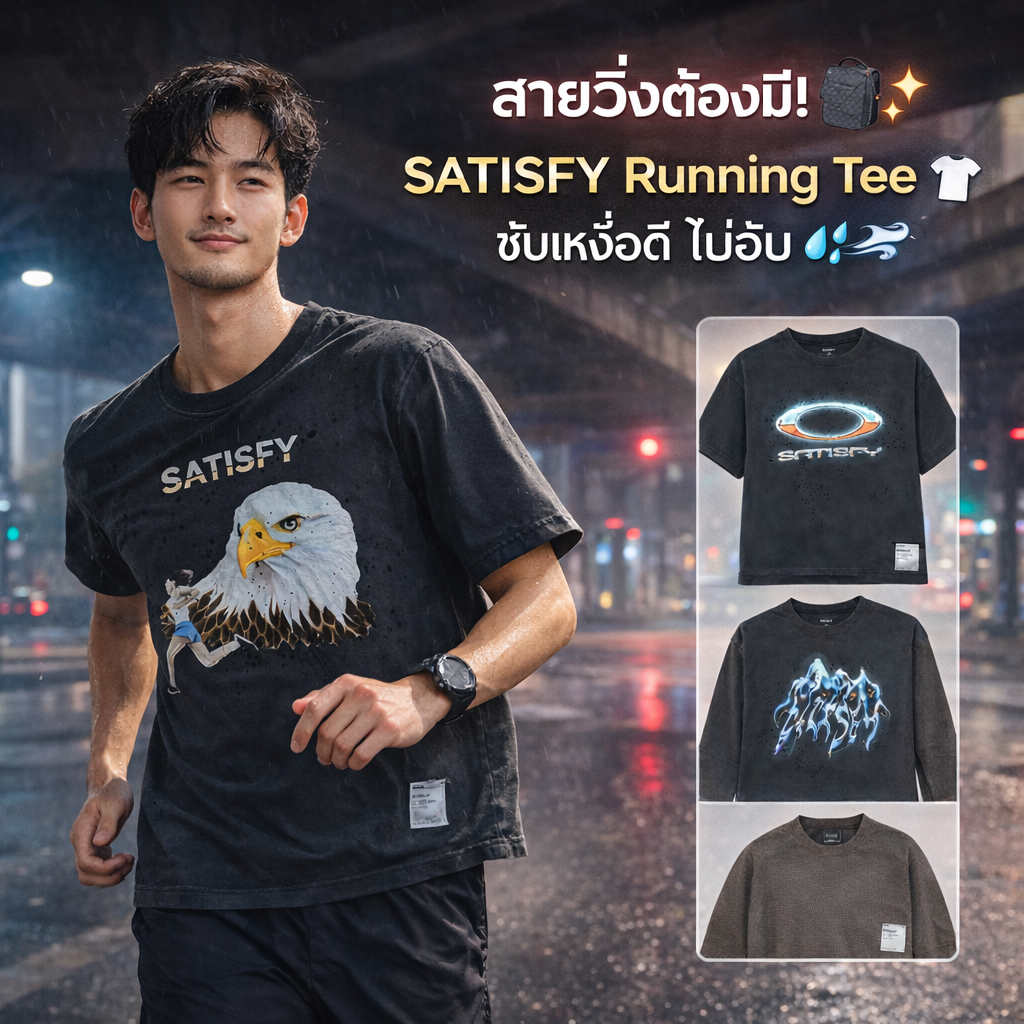 🇰🇷✨🏃‍♂️ SATISFY Running T-Shirt เสื้อวิ่งพรีเมียม เบา แห้งไว ใส่สบาย ไม่อับ