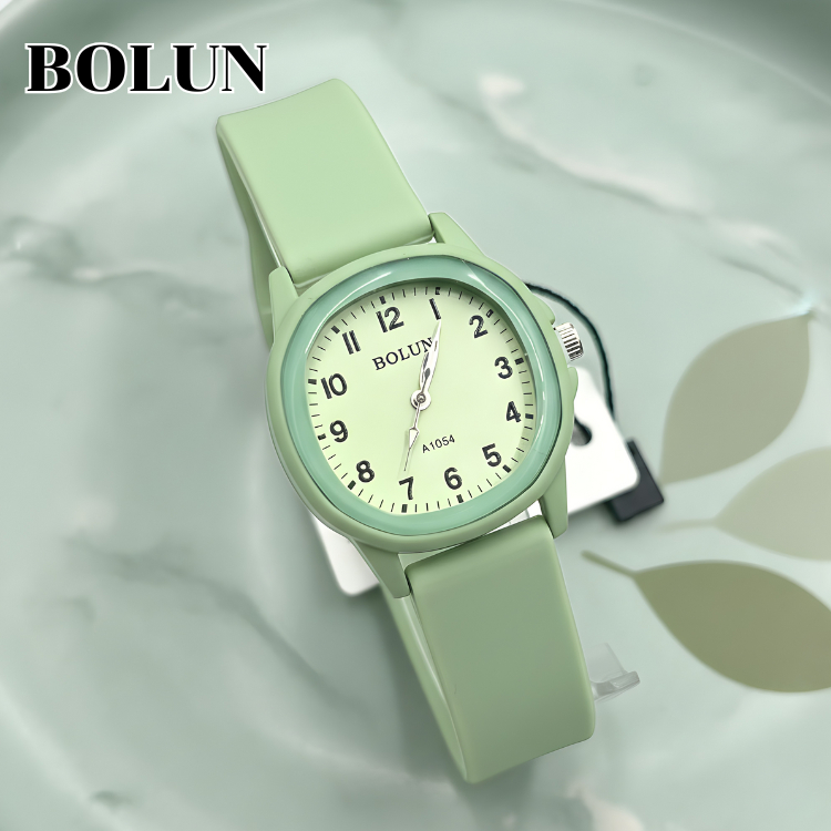 BOLUN นาฬิกาข้อมือสายยางซิลิโคน หน้าปัด30มิล ดีไซน์เลขครบ พร้อมส่ง