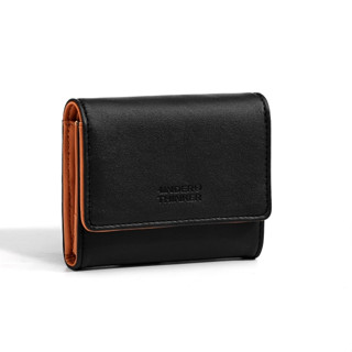 LOGAN กระเป๋าสตางค์หนัง PU Tri-Fold สําหรับผู้ชายและผู้หญิงข…