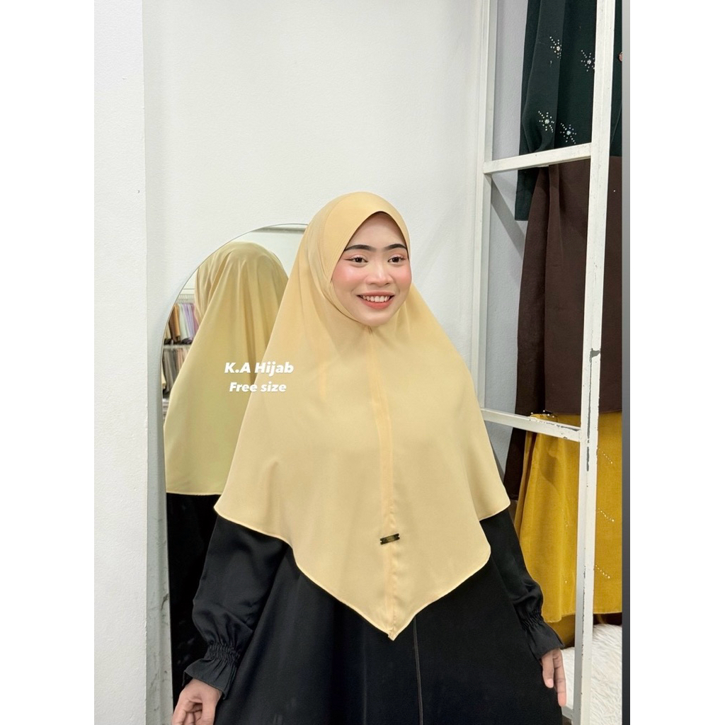 ฮิญาบกุลลียะห์ ทรงสามเหลี่ยม มีคางเชือกผูกข้างใน ขนาด Free Size
