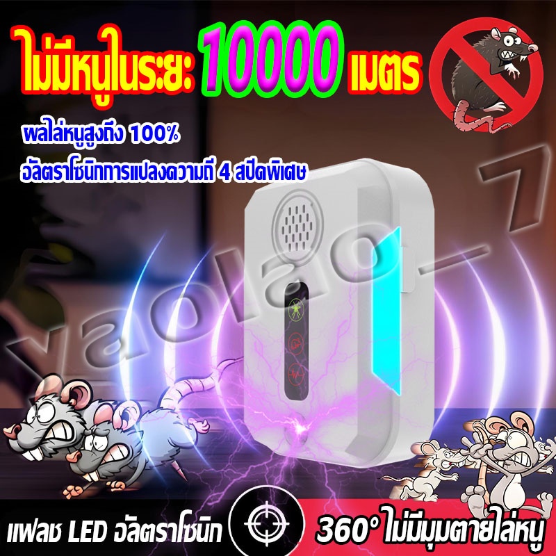 🐭เครื่องไล่หนูและแมลง อัลตราโซนิกทรงพลัง 360° ที่ไล่หนูไฟฟ้า2025 ไล่หนูในบ้าน ได้ผลจริง ไม่มีหนูตลอดไป ไล่จิ้งจก