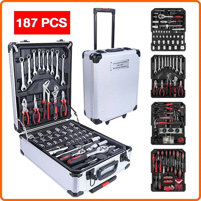 ชุดบล็อก ชุดเครื่องมือช่าง ชุดบล็อกประแจ ไขควงมัลติฟังก์ชั่น 187PCS ชุดไขควงอเนกประสงค์ ชุดประแจบล็อ