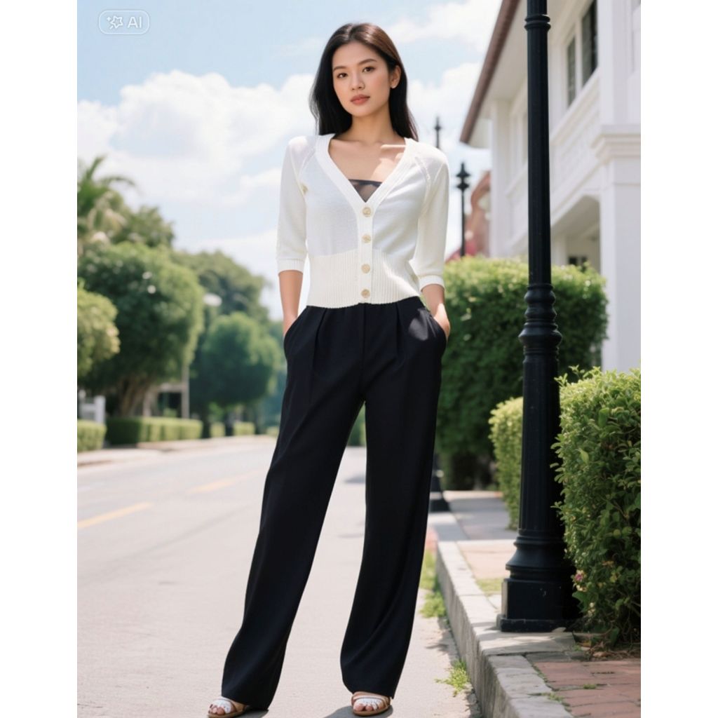 MaxMara WEEKEND LINE Ivory Cream Cardigan 3/4 Sleeve Size 38