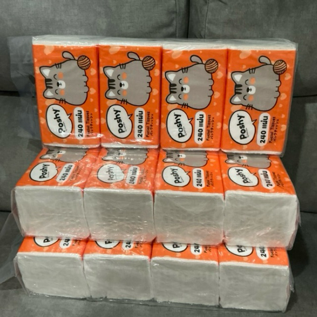 ทิชชู่พอชชี่ poshy (3แพ็ค) 12ห่อ 240แผ่น - รูปที่ 3